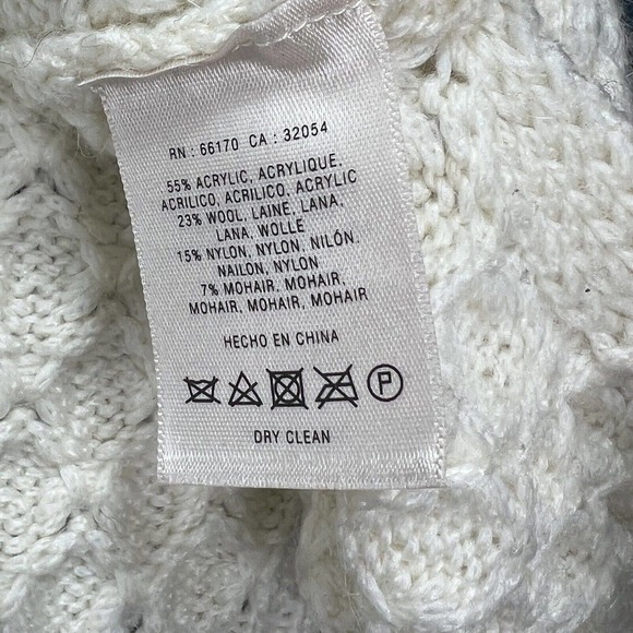 Field Flower Anthropologie Cream Honeycomb Knit Crewneck Sweater S Popcorn - Picture 12 of 12